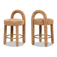 Load image into Gallery viewer, Penny - Round Arched Fully Upholstered Counter Stool (Set of 2) - Orange

