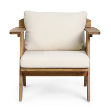 Load image into Gallery viewer, Outdoor Acacia Wood Club Chairs With Cushions (Set of 2) - Teak / Beige
