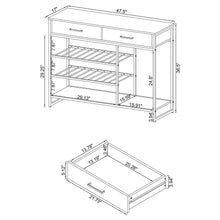 Load image into Gallery viewer, Ethel - 2 Drawer Home Bar Storage With Wine Rack - Oak

