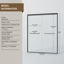 Load image into Gallery viewer, Double Sliding Shower Door, Semi-Frameless Bypass Bathroom Sliding Door With 1/4" (6 Mm) Tempered Glass For Walk-In Shower
