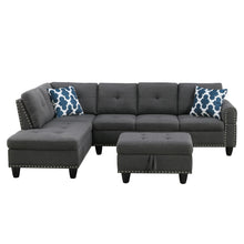 Load image into Gallery viewer, Alger - Left Hand Facing Sofa &amp; Chaise With Ottoman - Dark Gray
