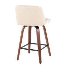 Load image into Gallery viewer, Toriano - Mid Century Modern Fixed Height Counter Stool &amp; Square Footrest (Set of 2)
