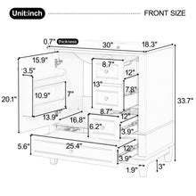 Load image into Gallery viewer, Freestanding Bathroom Vanity With Sink, Soft Close Door, 3 Drawers
