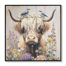 Load image into Gallery viewer, Highland Cow Wall Decor, Picture Canvas Art Print For Living Room - Camel / Brown
