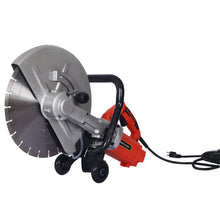 Load image into Gallery viewer, 14" Electric Cut Off Saw Wet / Dry Concrete Saw Cutter With Guide Roller And Water Line Attachment, 3000W - Black / Silver
