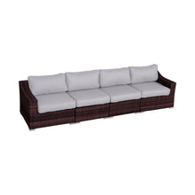 Load image into Gallery viewer, Contemporary Outdoor Rattan Wicker Sectional Seating Group With Cushions
