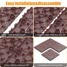 Load image into Gallery viewer, Stone Texture Interlocking Patio Deck Tiles, 44 Pieces

