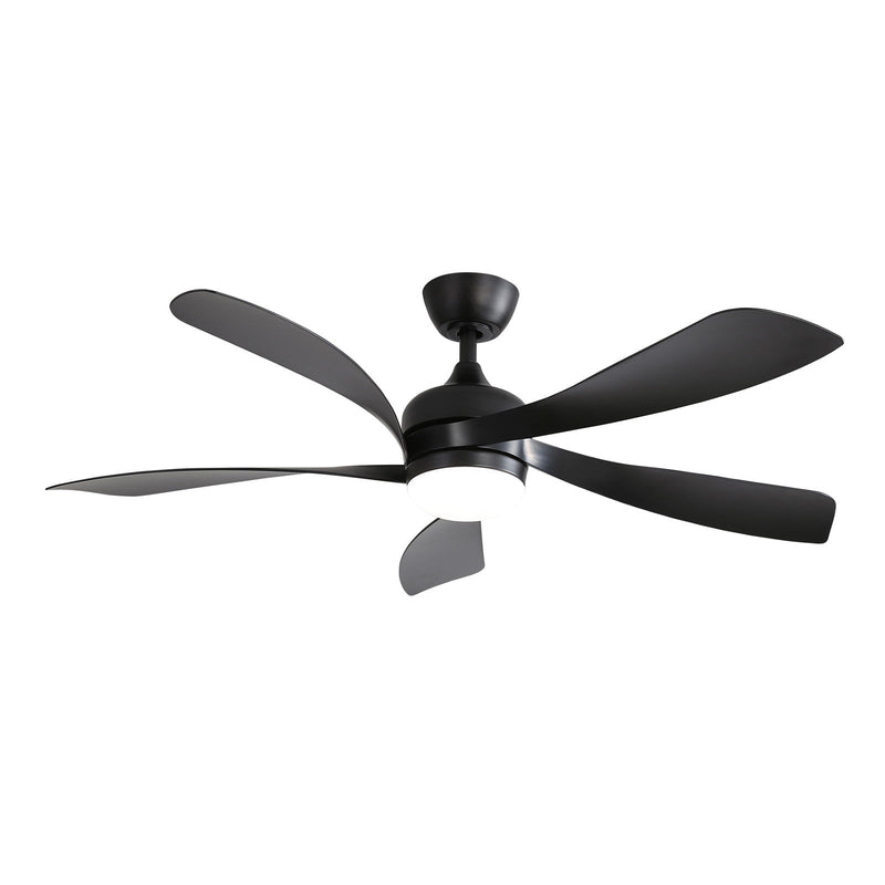 52" Low Profile Ceiling Fan With Remote Control Lights DC Motor For Patio Living Room - Black