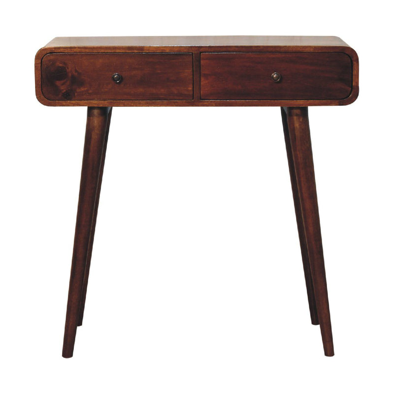 Curved Hallway Table - Chestnut