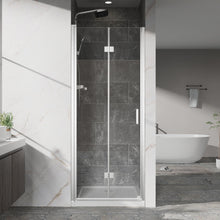 Load image into Gallery viewer, Bifold Frameless Shower Door With Tempered Clear Glass
