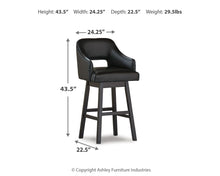 Load image into Gallery viewer, Tallenger - Upholstered Swivel Barstool (Set of 2)
