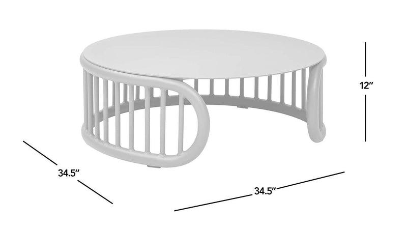 Harper - Indoor/Outdoor Modern Round Coffee Table - Gray / White
