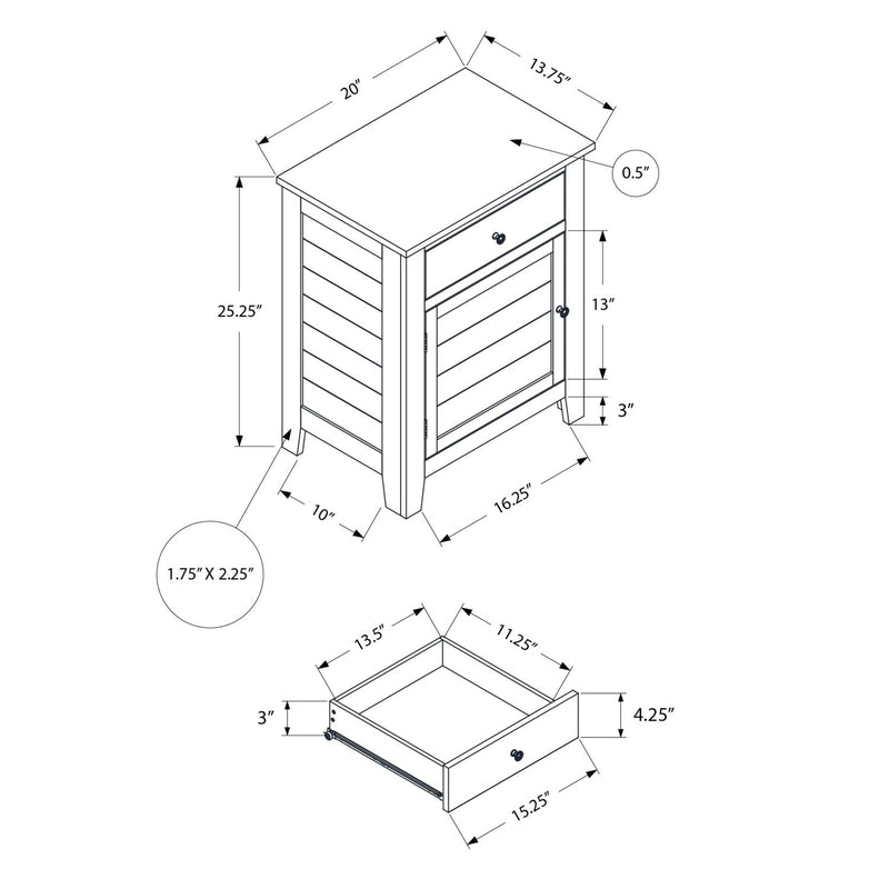 Accent Table With Storage Drawer - Blue