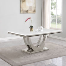 Load image into Gallery viewer, Allessandra - Rectangular U-Shaped Base Dining Table - White / Silver
