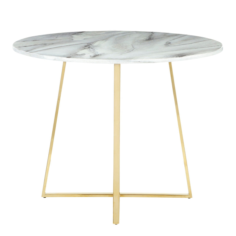 Cosmo - Contemporary / Glam Dining Table - Gold / White