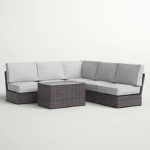 Load image into Gallery viewer, Modular 4 Person Outdoor Seating Group With Cushions - Espresso
