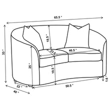 Load image into Gallery viewer, Rory - Sloped Arms Loveseat With Pillows - White
