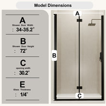 Load image into Gallery viewer, Semi Frameless Bifold Pivot Shower Door, Reversible Installation
