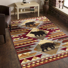 Load image into Gallery viewer, Nature's Nest - 5'3" X 7'3" Lodge Area Rug Polypropylene - Multi, Red
