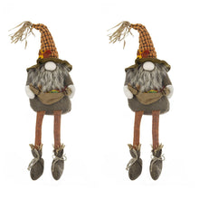 Load image into Gallery viewer, Sitting Gnome With Maple Leaf, For Holiday Harvest Festival Fall Festival &amp; Thanksgiving Table Decorations (Set of 2) - Orange Multi

