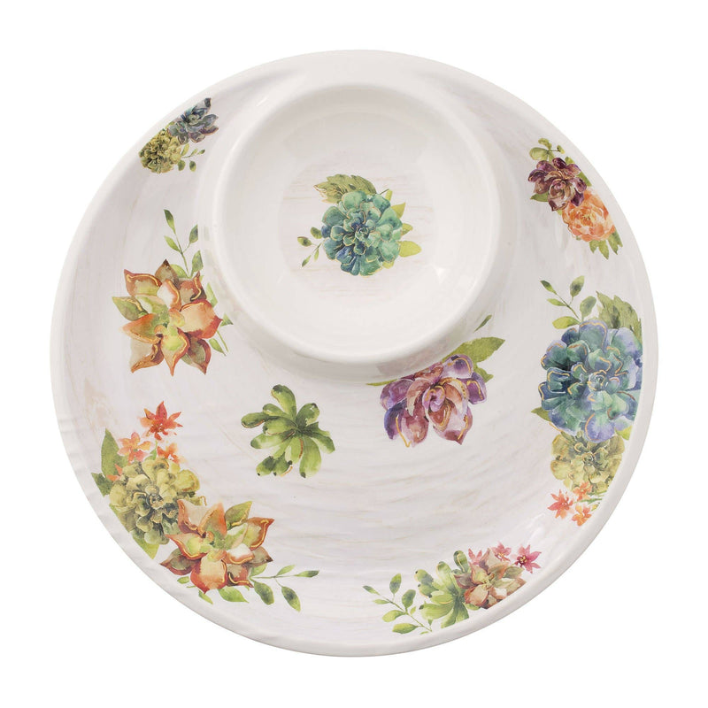 Supreme Housewares - Succulents Melamine 14" Chip & Dip
