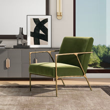 Load image into Gallery viewer, Aerin - Hammered Brass Upholstered Accent Arm Chair
