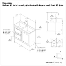 Load image into Gallery viewer, Hennessy - Laundry Utility Sink And Cabinet With Dual Sink And Pull Out Faucet - White
