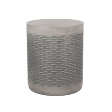 Load image into Gallery viewer, Outdoor Lightweight End Table Round Concrete Outdoor Side Table - Natural
