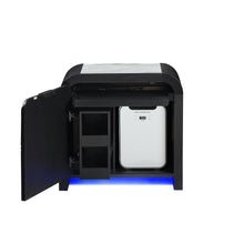Load image into Gallery viewer, Beverly - Nightstand With Cooler And Speaker, LED Light, Rounded Sides - Black White
