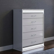 Load image into Gallery viewer, Glam - 5 Drawer Chest &amp; LED Lighting - White
