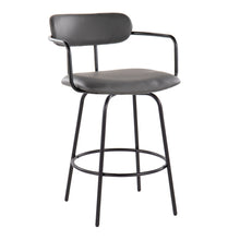 Load image into Gallery viewer, Demi - Contemporary Fixed Height Counter Stool With Swivel With Round Footrest (Set of 2)
