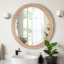 Load image into Gallery viewer, Round Wall Mirror With Ribbed Frame
