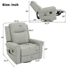 Load image into Gallery viewer, Manual Recliner Chair With 270 Degree Swivel, Massage &amp; Heating, Dual Reclining Positions
