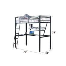 Load image into Gallery viewer, Senon - Twin Loft Bed With Desk - Black / Silver
