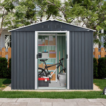 Load image into Gallery viewer, Outdoor Metal Storage Shed With Sliding Door And Foundation For Backyard, Patio, Lawn
