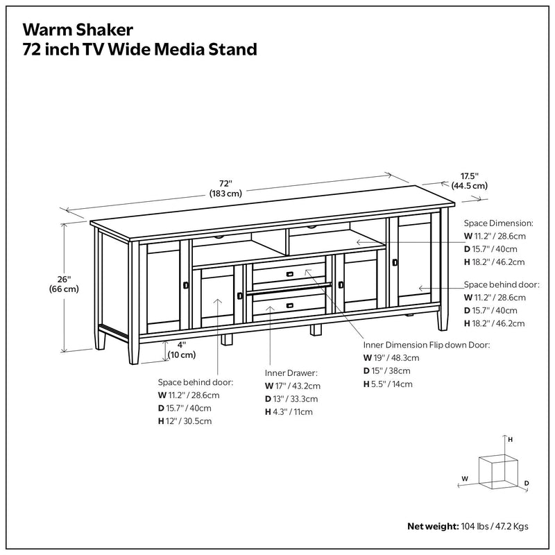 Warm Shaker - TV Media Stand, Handcrafted