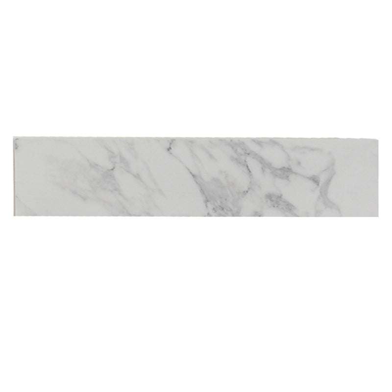 Engineered Marble Stone Bathroom Sink Side Splash - Bianco Carrara Wenato