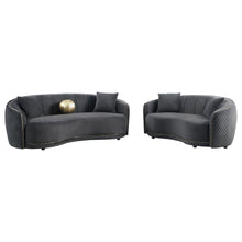 Load image into Gallery viewer, Lorraine - 2 Piece Upholstered Sofa Set With Tufting Trim - Dark Gray
