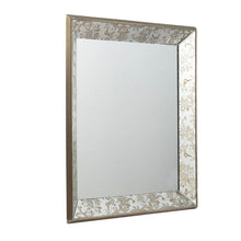 Load image into Gallery viewer, Antique Rectangle Mirror With Floral Accents, Mirrored Display Tray, Hanging Wall Mirror
