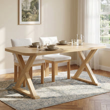 Load image into Gallery viewer, Dining Table With X-Shaped Legs, Rectangular Indoor - Natural
