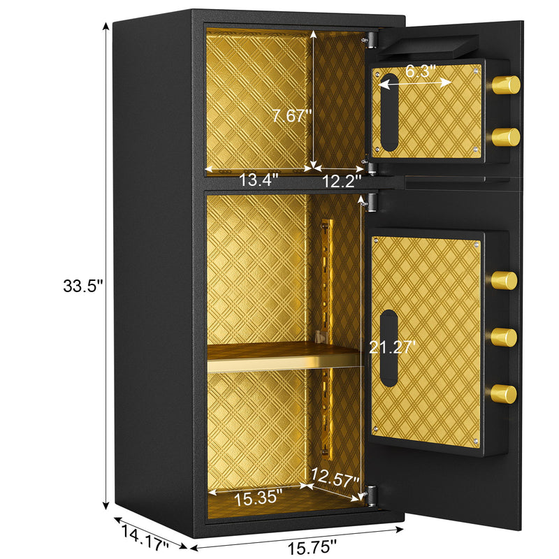 Large Double Door Coin Operated Safe, Digital Security Safe With Fireproof And Waterproof Bag
