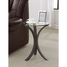 Load image into Gallery viewer, Helena - Round Glass Top Accent Side Table - Cappuccino
