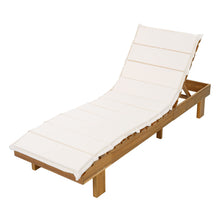 Load image into Gallery viewer, Chaise Lounge With Multi Fold Cushion, 3 Position Adjustable Backrest For Patio - Beige / Teak
