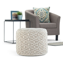 Load image into Gallery viewer, Coates - Round Macrame Pouf - Natural
