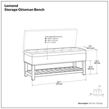 Load image into Gallery viewer, Lomond - Upholstered Storage Ottoman Bench
