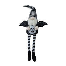 Load image into Gallery viewer, Sitting Gnome With Wings &amp; Plaid Hat, For Halloween Decor
