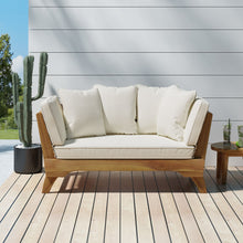 Load image into Gallery viewer, Outdoor Acacia Wood Expandable Daybed With Cushions
