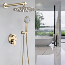Load image into Gallery viewer, Wall Mounted Shower Set With High Pressure 10" Rain Shower Head And 5 Function Handheld Shower Head
