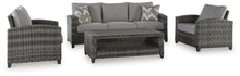 Load image into Gallery viewer, Oasis Court - Sofa, Chairs, Table Set (Set of 4) - Gray
