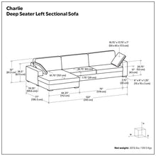 Load image into Gallery viewer, Charlie - Upholstered Deep Seater Sectional Sofa
